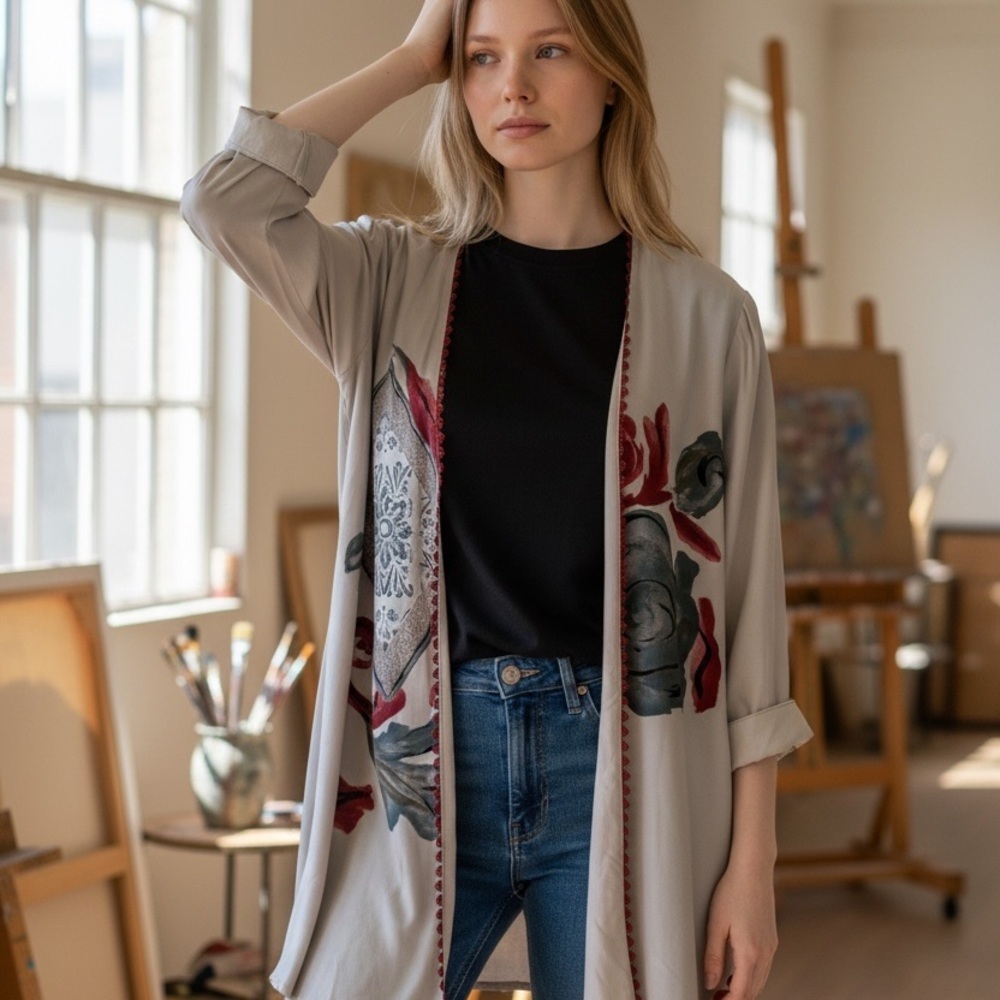 Dorothy Schoelen Floral Cardigan Sz.M